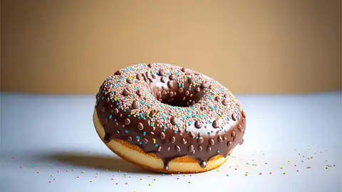 Chocolate doughnut with sprinkles